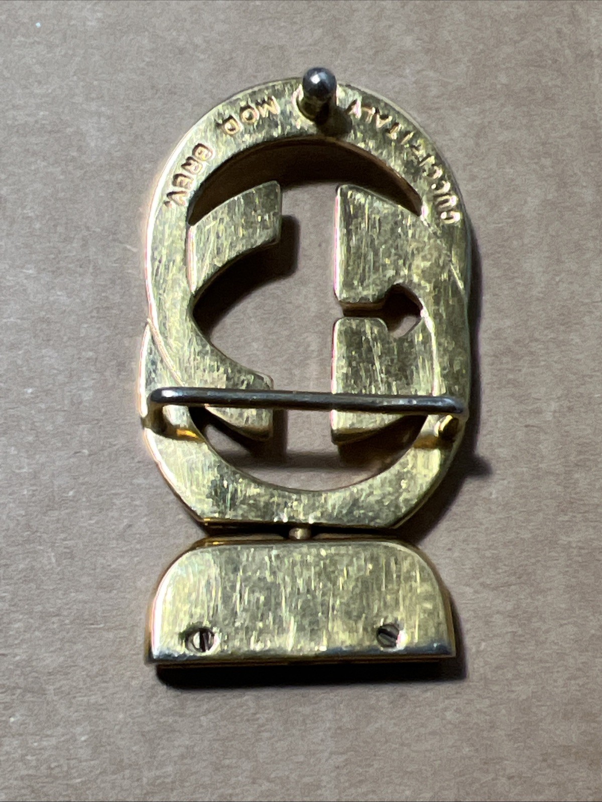 Gucci Interlocking Belt Buckle Gold Parfums Mod Brev Monogram 2.5 x 1.5 in