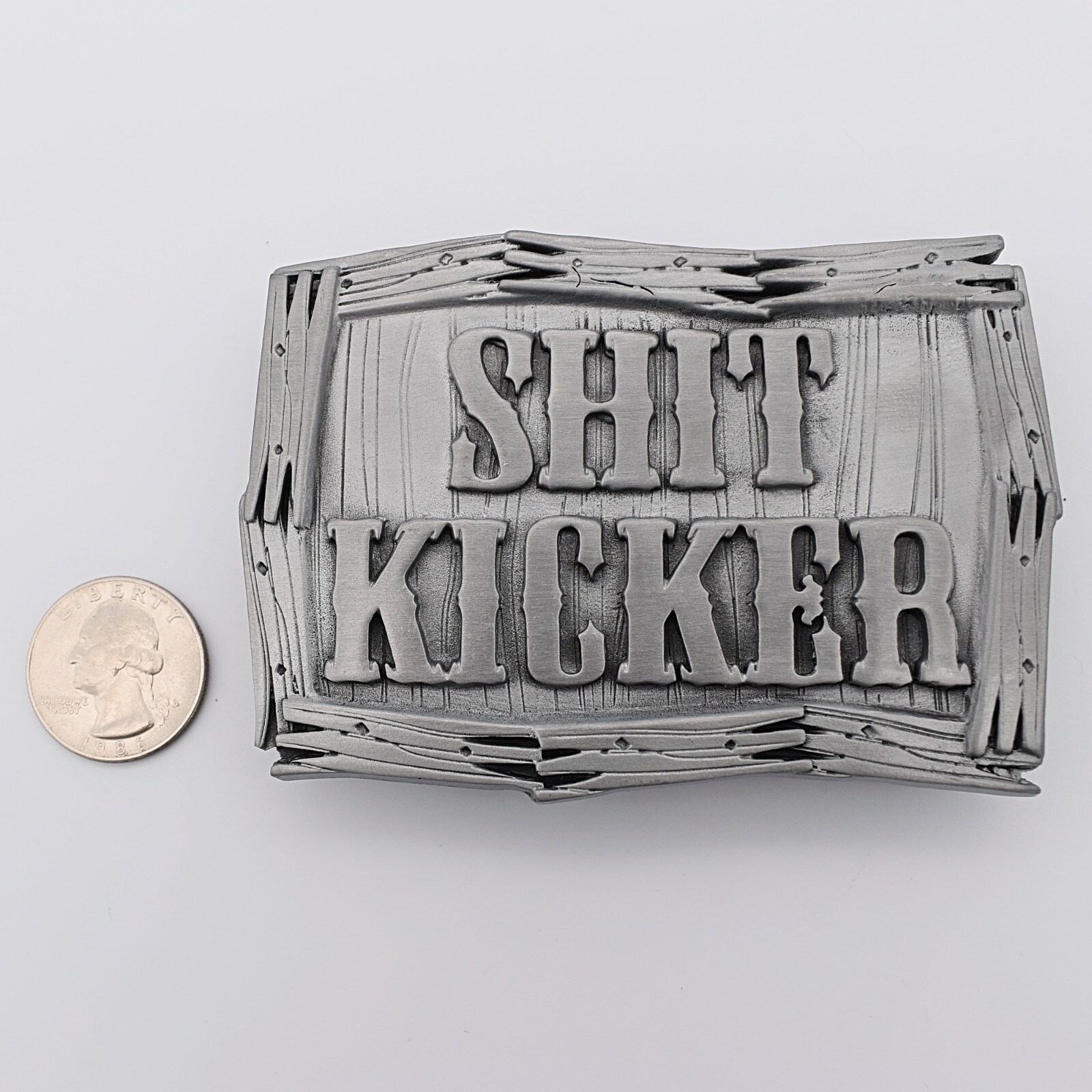 $#!t Kicker Joke Dude Humor Novelty Curse Punk Rebel Pewter Belt Buckle