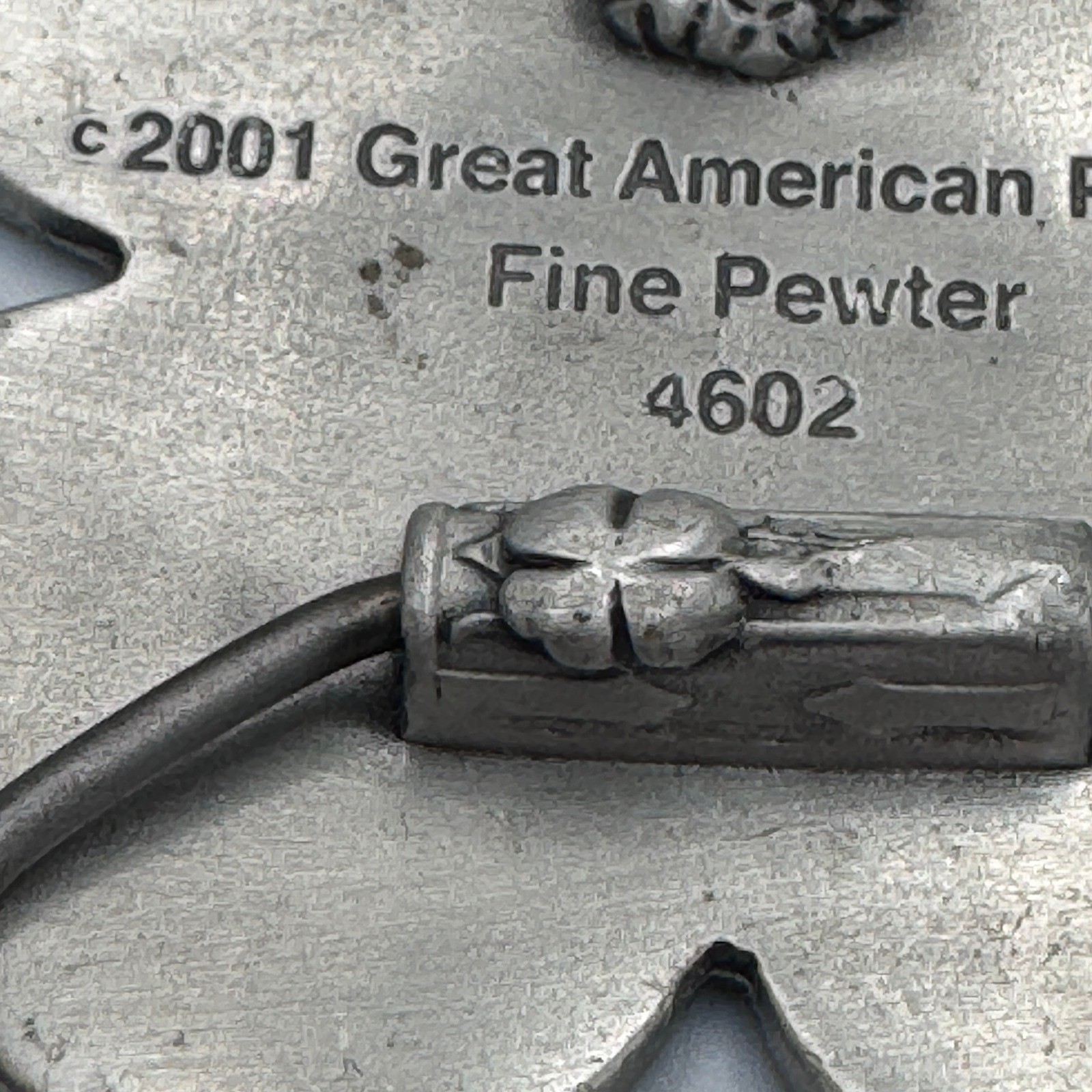 Great American Products 2001 Green Four Leaf Clover Fine Pewter Belt Buckle 4602