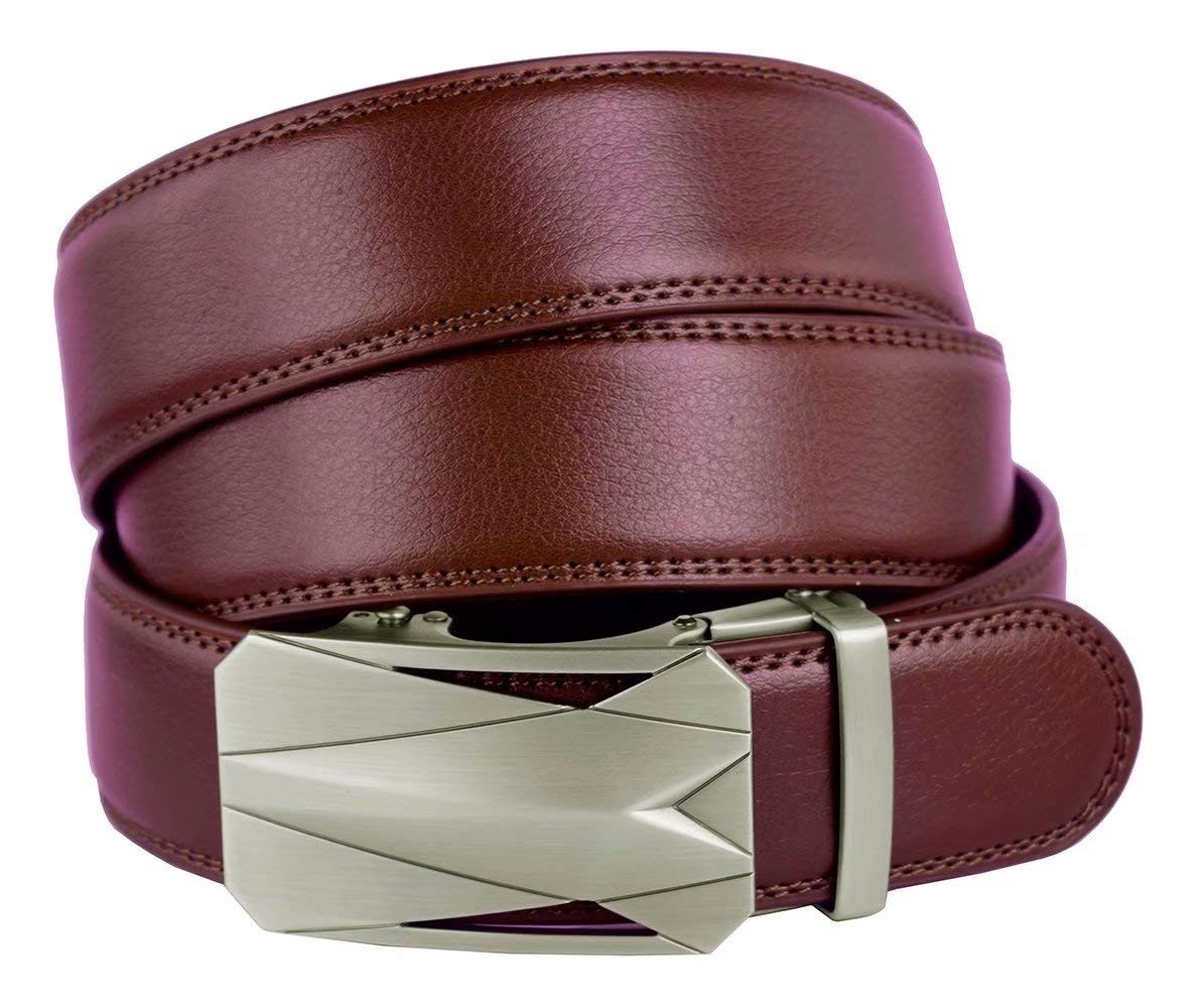 GUBOSS Genuine Cow Leather Belts With Automatic Ratchet Medium, Brown
