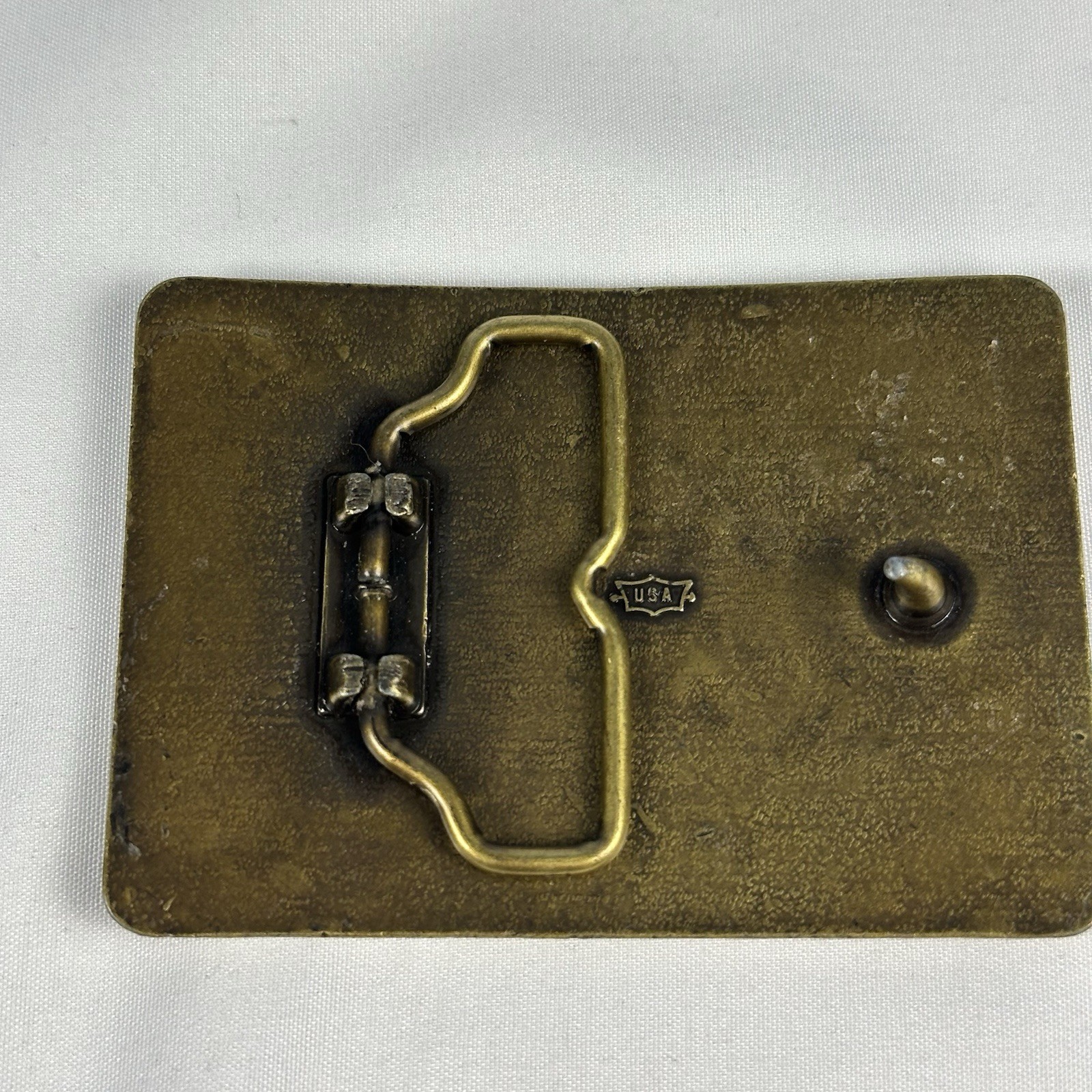 Vintage Rockwell Goss Metroliner Belt Buckle Brass Printing Press Industrial