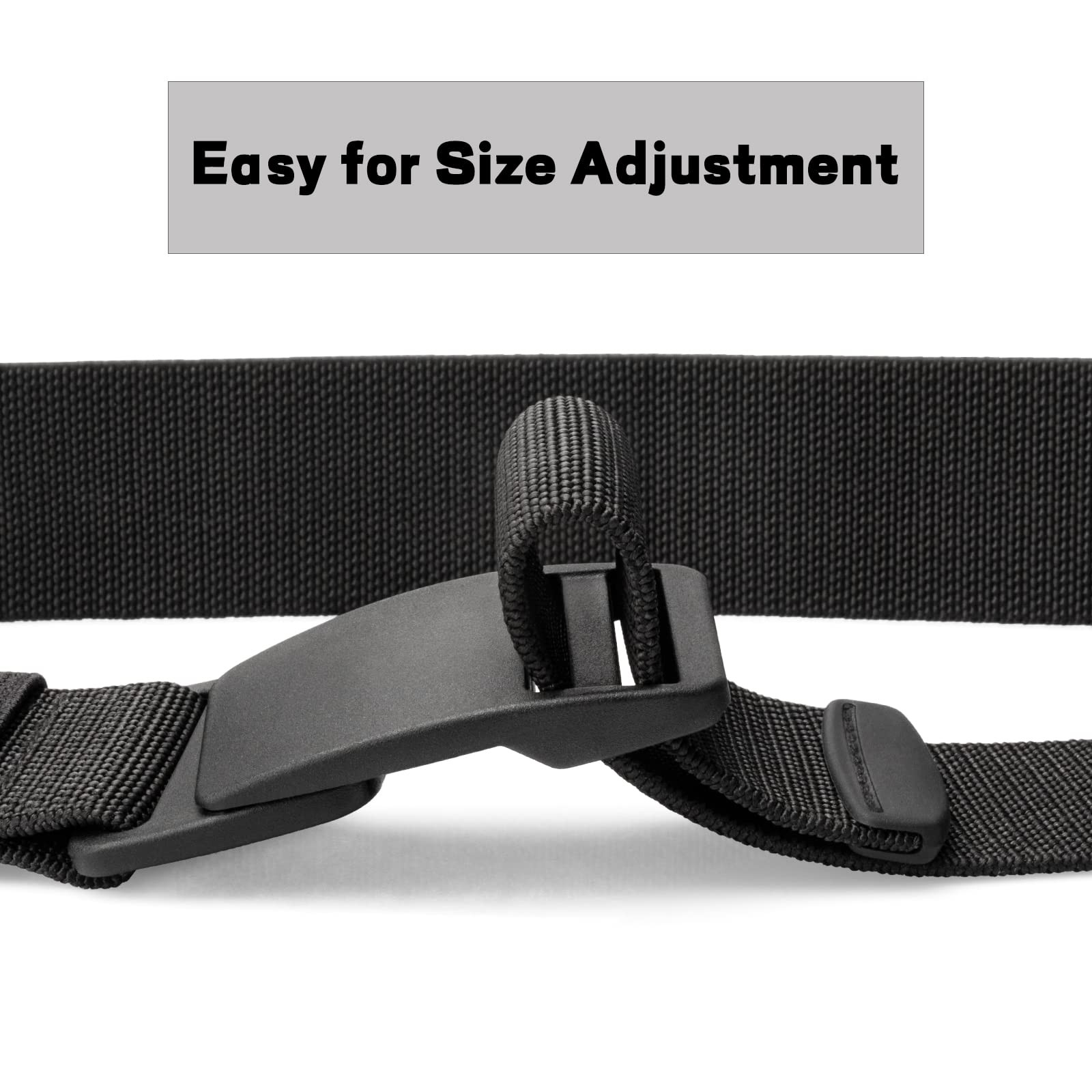 maikun Mens Nylon Plastic Buckle Belt, Casual Web X-Large (39 »-42 »), Black