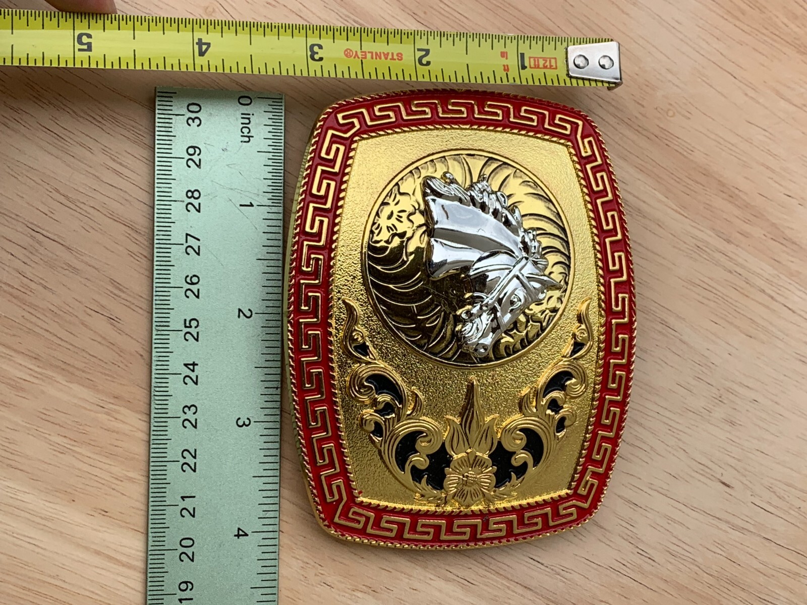 Western Buckle Gold Silver Red Horse Head Buckle Cowboy 2 » Hebillas Vaqueras
