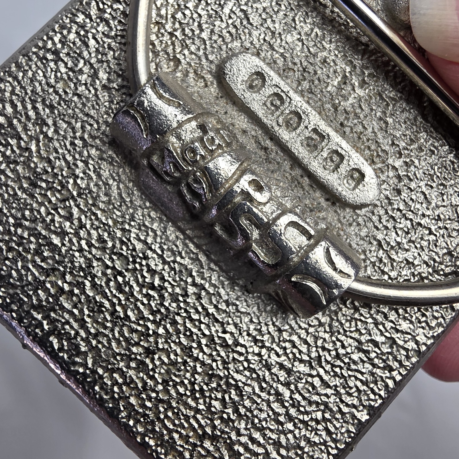 Vintage Treble Clef Belt Buckle Glitter Enamel Silver Tone Heavy Quality Made
