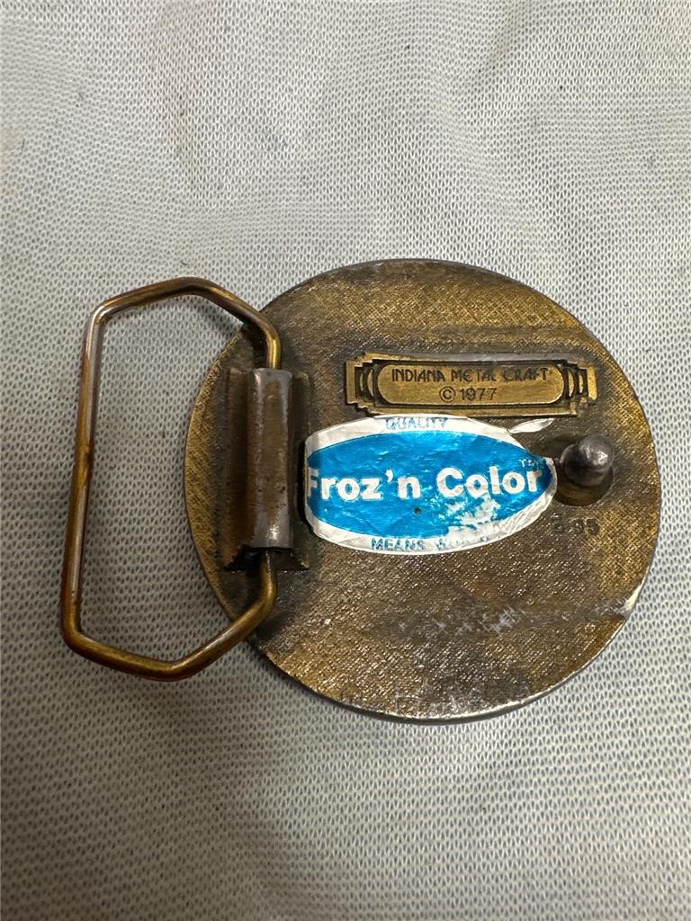 Vintage 1977 Indiana Metal Craft Sailboat Belt Buckle