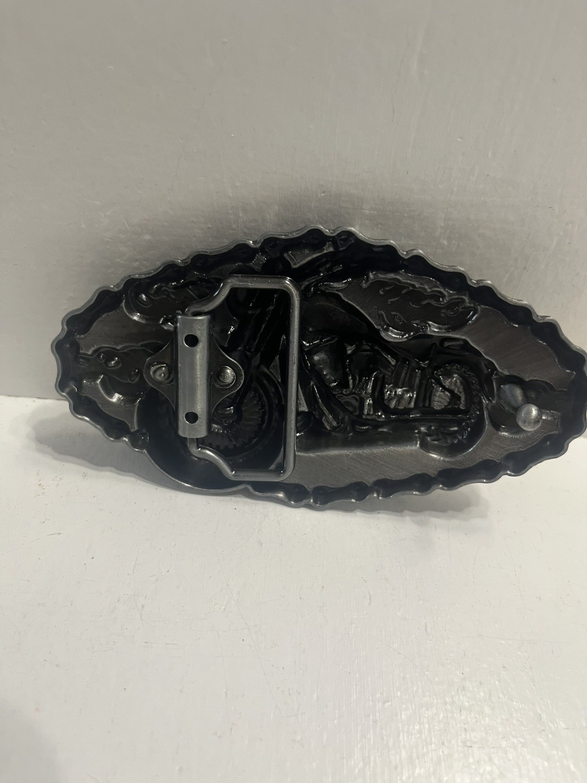 – Motorcycle Themed Aluminum Belt Buckle