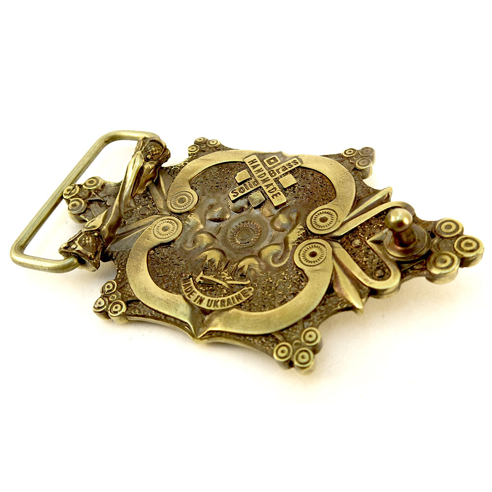 Flower Belt buckle, Fern flower mythology magic ornamental flower brass buckle