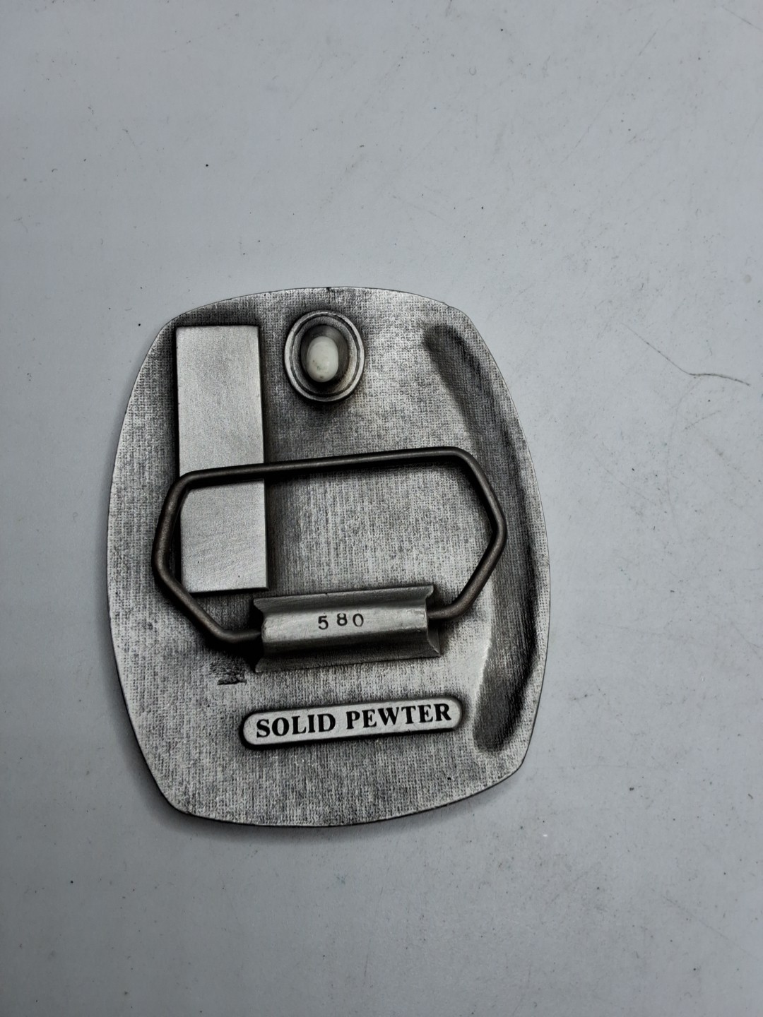 Solid Pewter Wood Badge Men&rsquo;s Belt Buckle