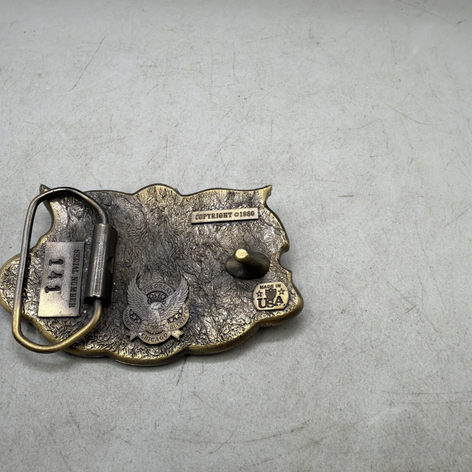 1980 LONE STAR Belt Buckle Texas USA SN 141 Vintage