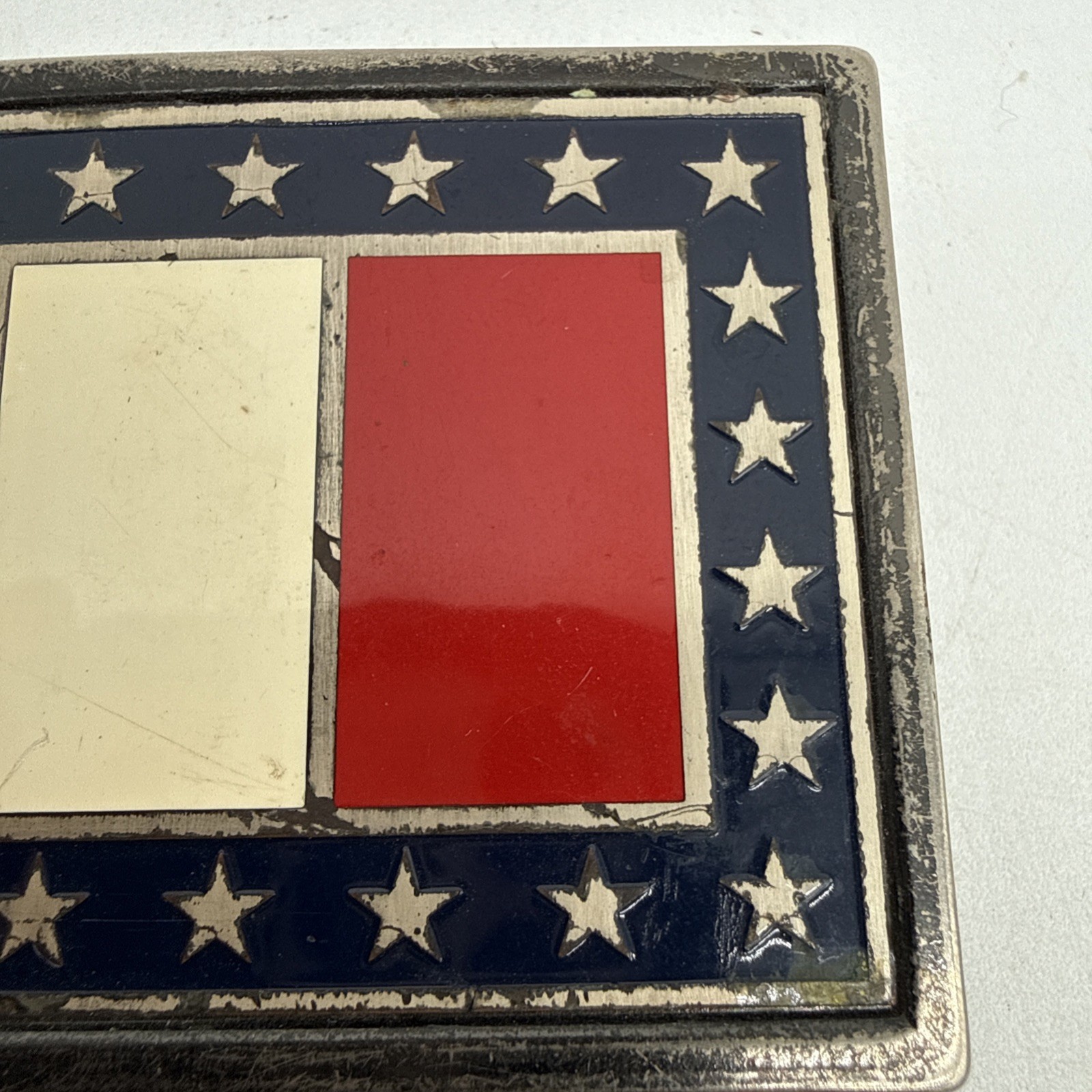 French National Flag Belt Buckle 3.25&Prime;x2.25&Prime;