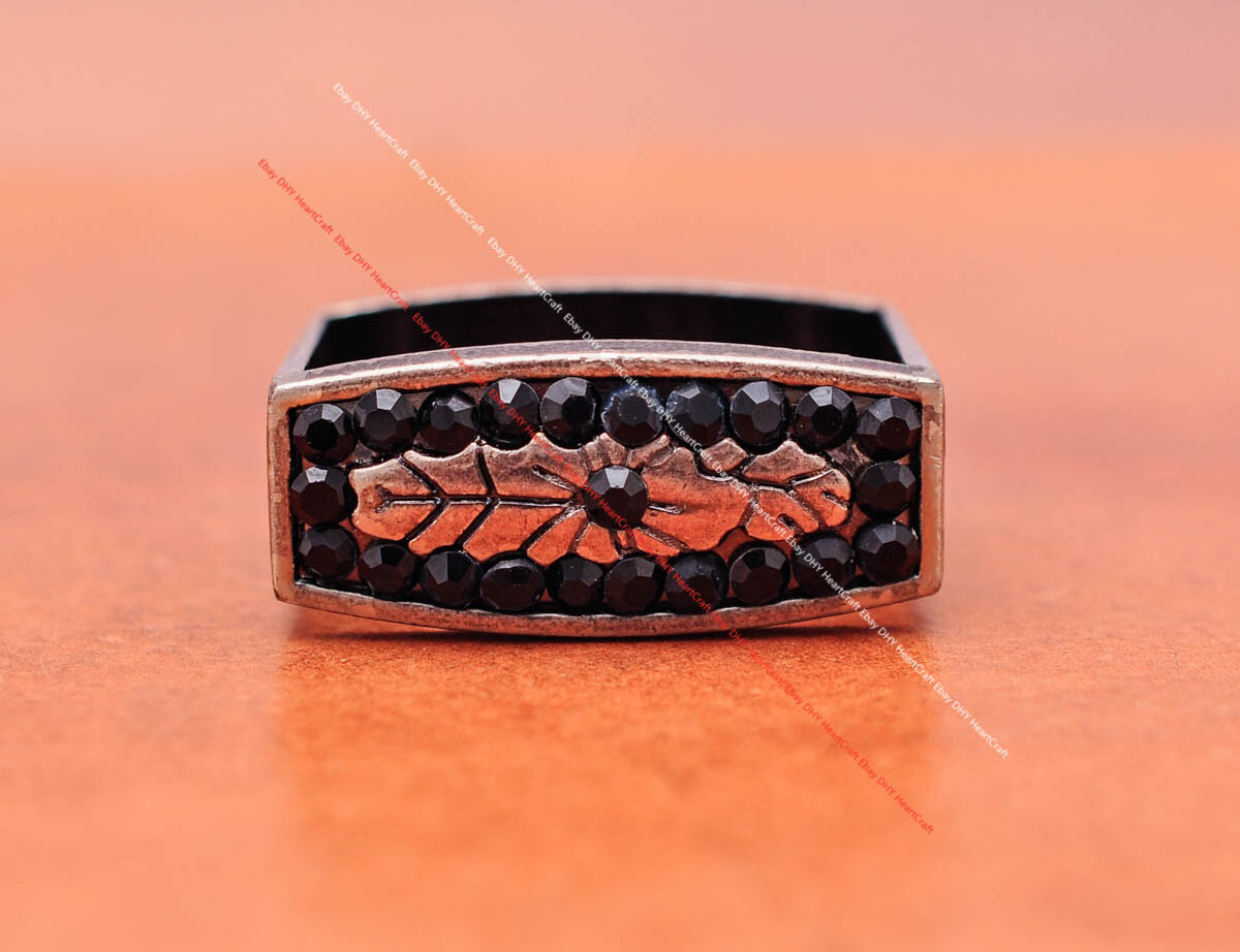 Black Crystal Rhinestone Western Cowboy Rodeo Belt Buckle Set Fit 30MM Strap