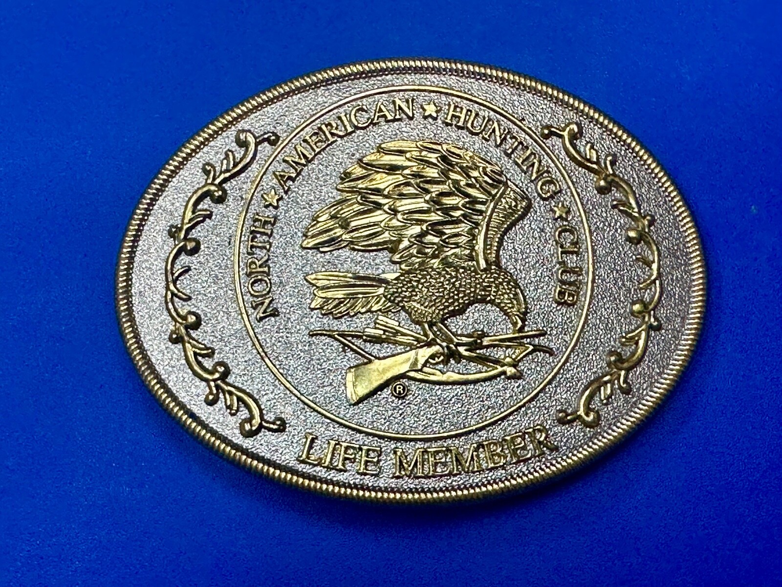 North American Hunting Club Belt Buckle Of Life Member Eagle Rifle Emblem