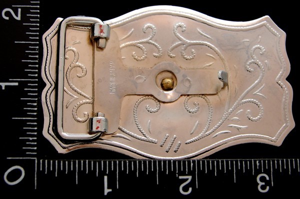 LK20132 VINTAGE ***RAISED HORSE HEAD INSIDE HORSESHOE*** WESTERN BELT BUCKLE