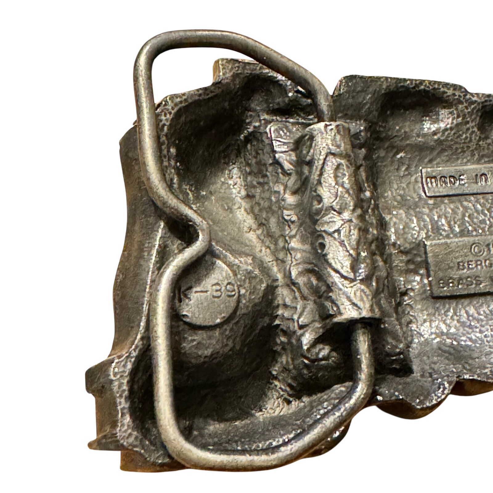 Vintage 1978 Bergamot Brass Works Metal Locomotive Train Belt Buckle Made In USA