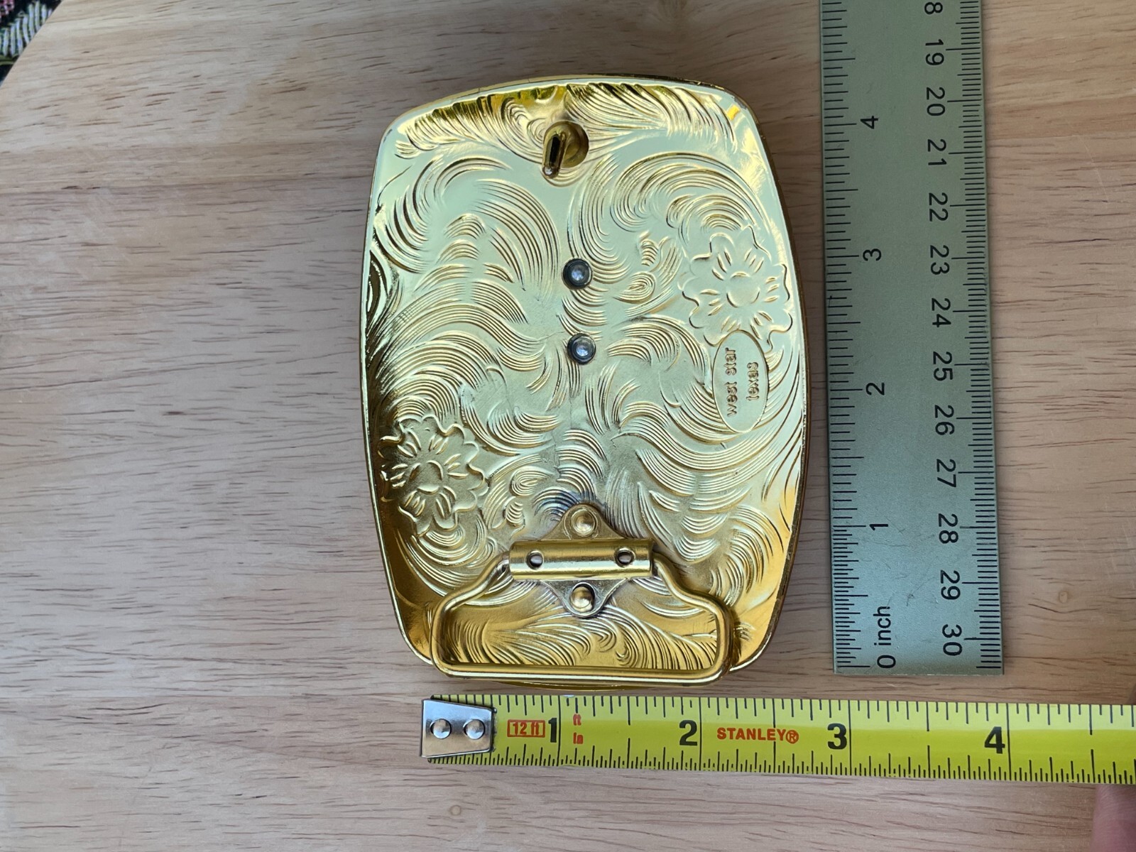 Western Buckle Gold Silver Red Horse Rider Cowboy Cloud Hebilla Vaquero Jinete