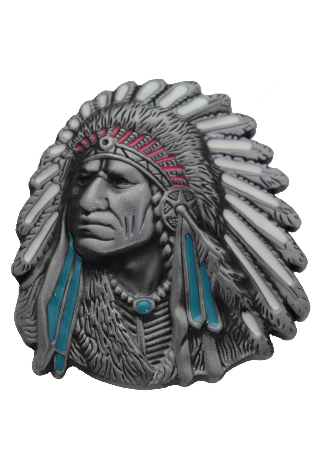 Men Women Silver Metal Western Belt Buckle Cowboy Native American Indian Unisex