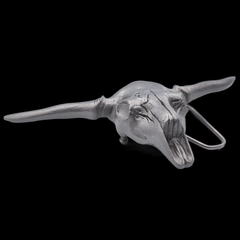 Longhorn Bull Skull 3D Belt Buckle
