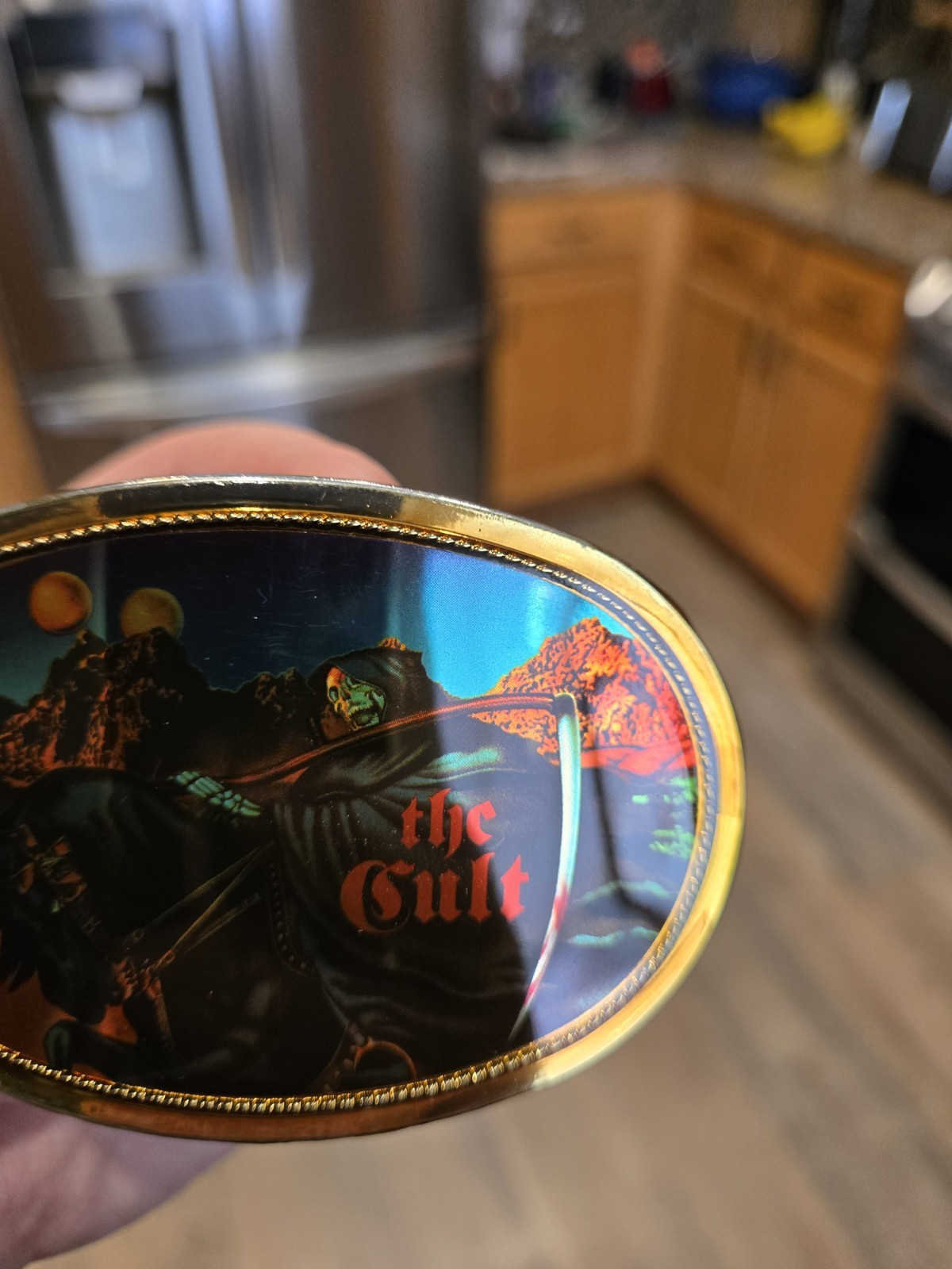 Vintage 1977 Blue Oyster Cult Belt Pacifica Mylar Belt Buckle Nice!!!