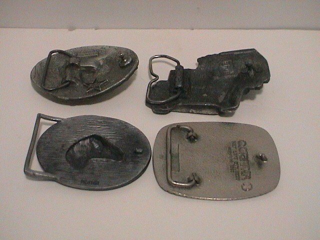 LOT /4 LIBERTY BELL DIGITAL RAM HORSE HEAD WESTERN SEMI TRUCK MENS BELT BUCKLES