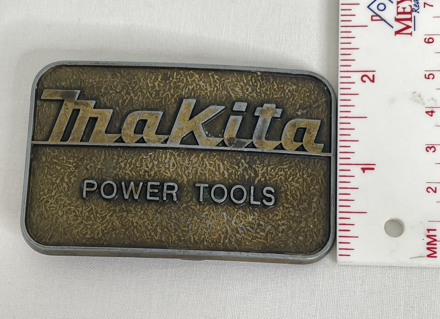Makita Power Tools Belt Buckle Advertising Promotional USA Bronze Color