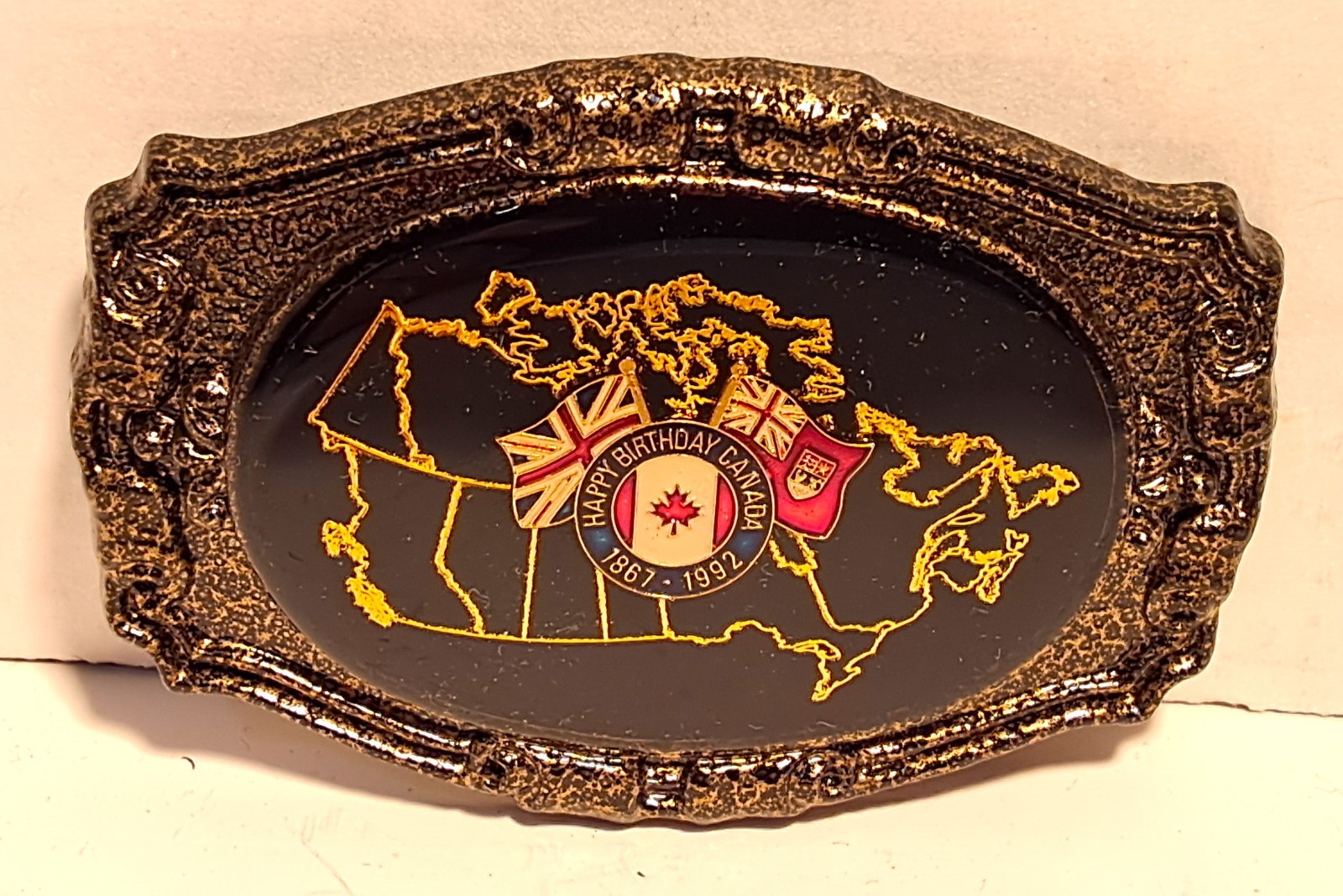 Canada 125th anniversary Map of Canada 1867-1992 Belt Buckle
