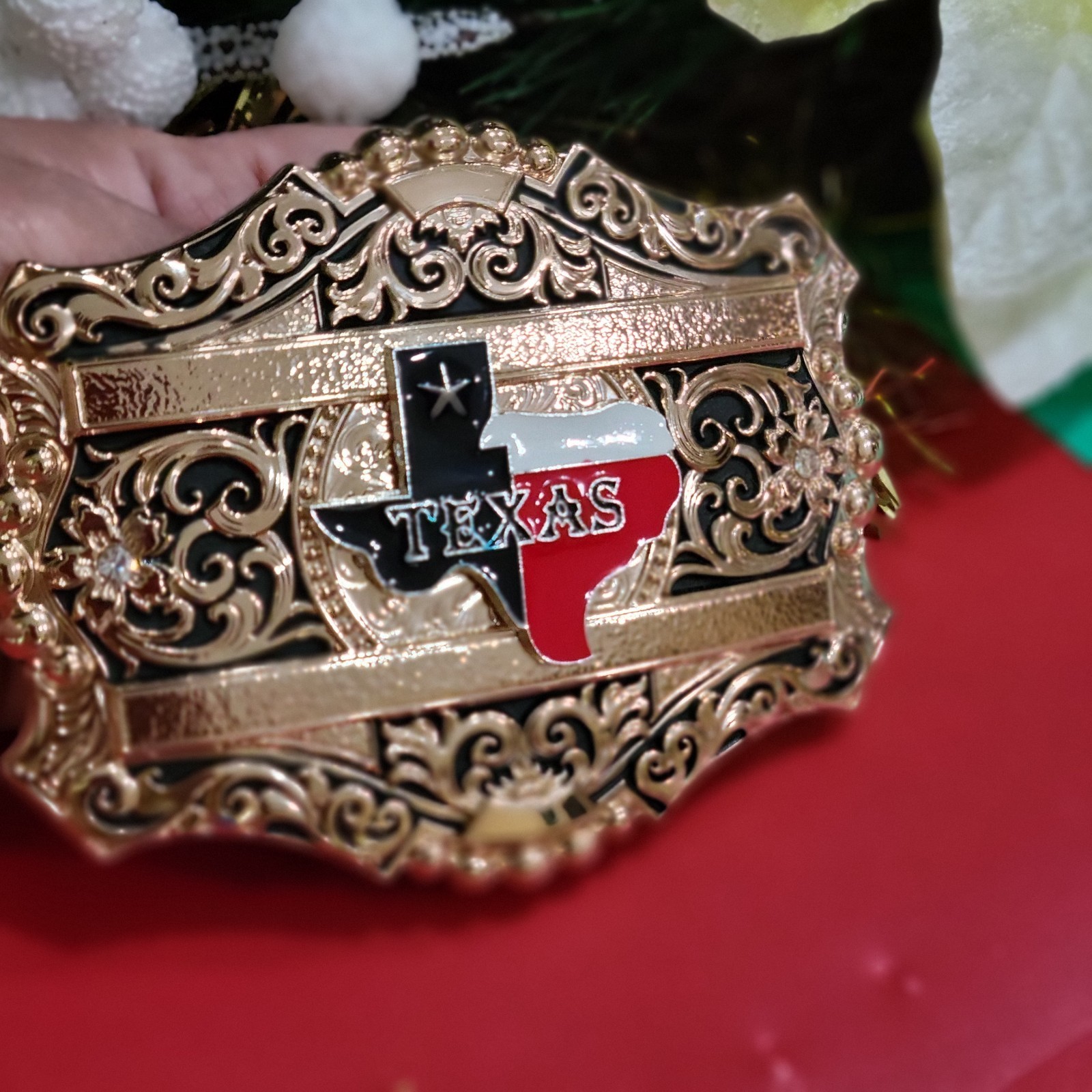 Texas Concho Western belt Buckle Rose Gold Silver Heavy Zinc Alloy