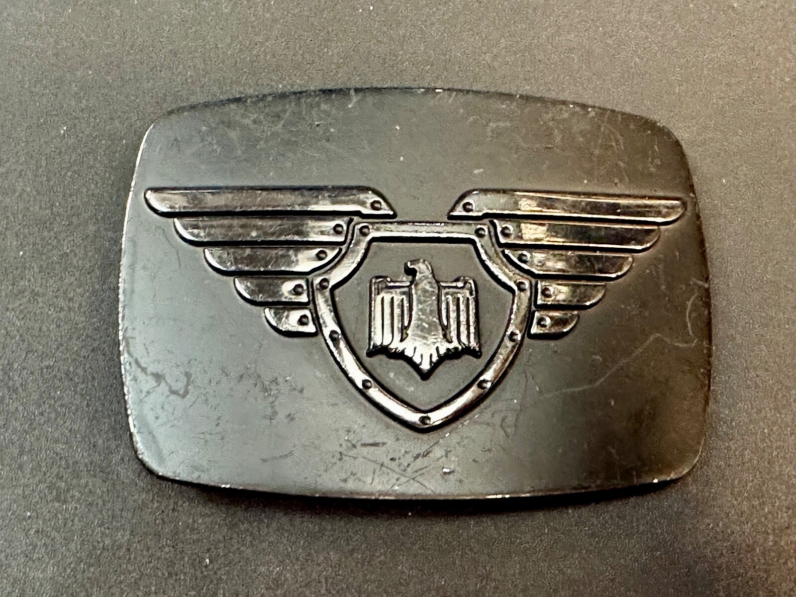 Chrome Brand Eagle Wings Wide Theme Black Color Belt Buckle