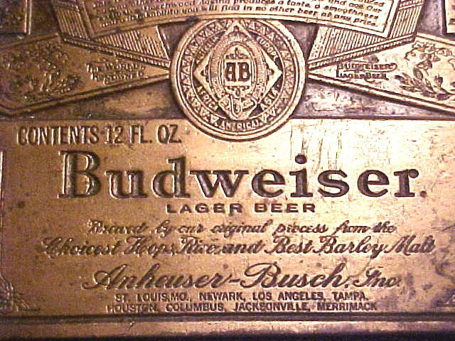 SHARP Advertising Budweiser Beer Label Solid Brass Mens Belt Buckle #M227