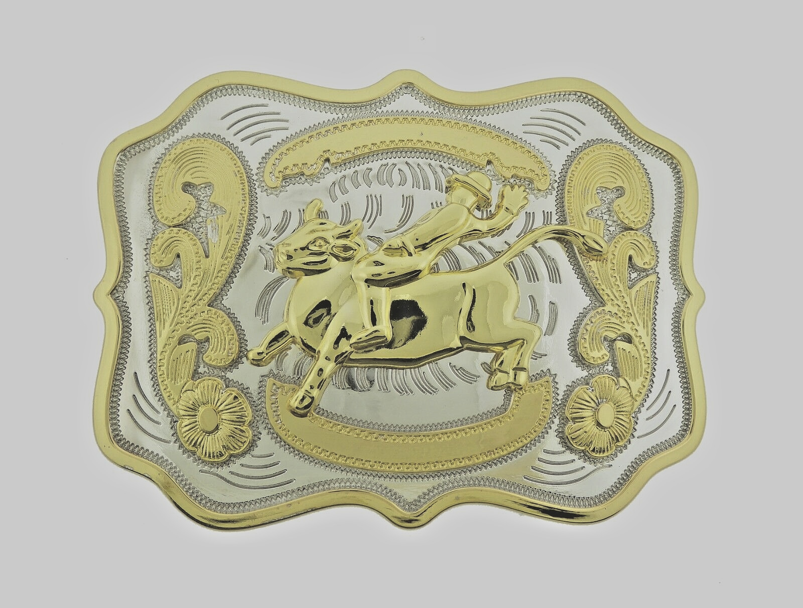 Rodeo Belt Buckle Gold Silver Metal Square Cowgirl Men Women Vintage Texas State