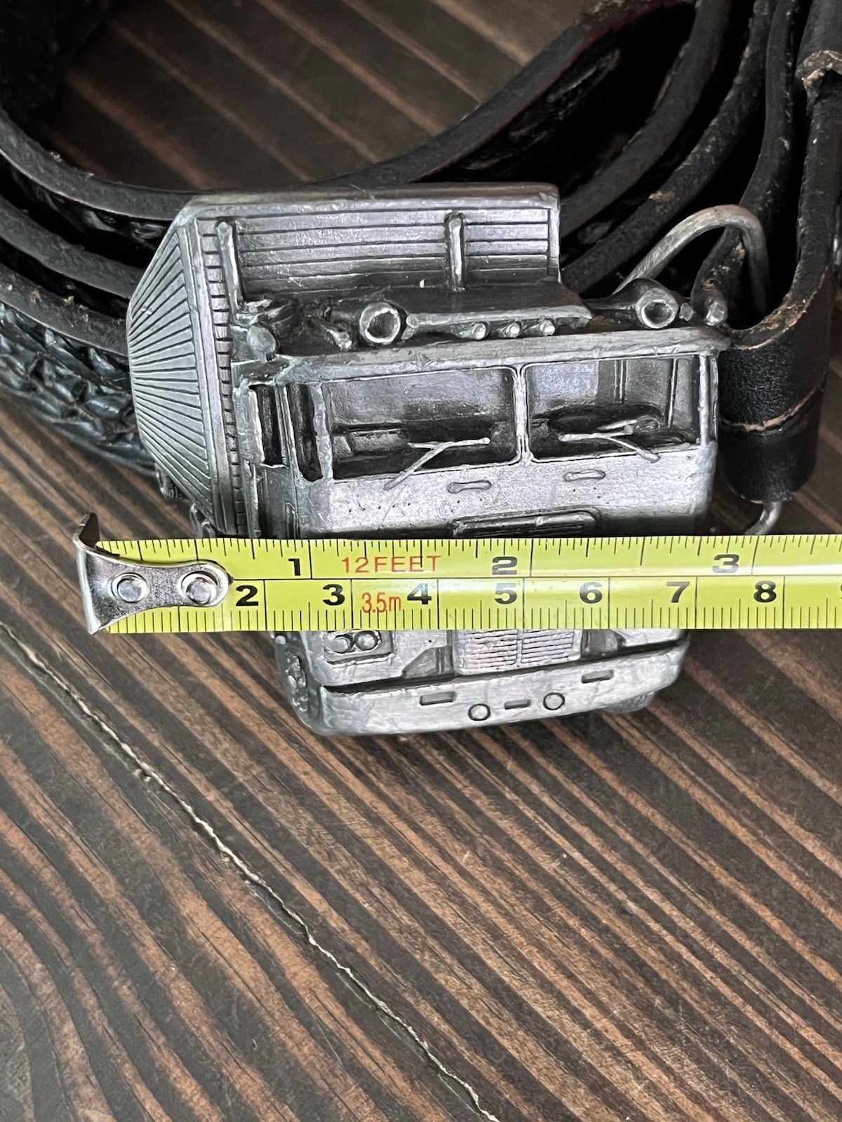 BERGAMOT BRASS WORKS B-38 BELT BUCKLE Vintage 1978 USA Semi Truck Big Rig Pewter