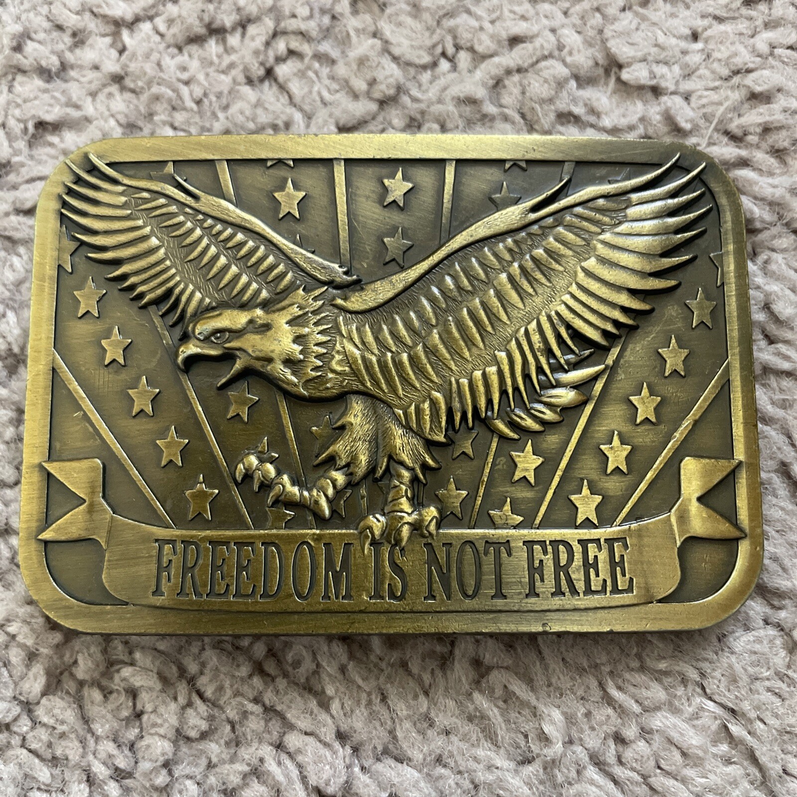 Freedom Is Not Free Brass Belt Buckle