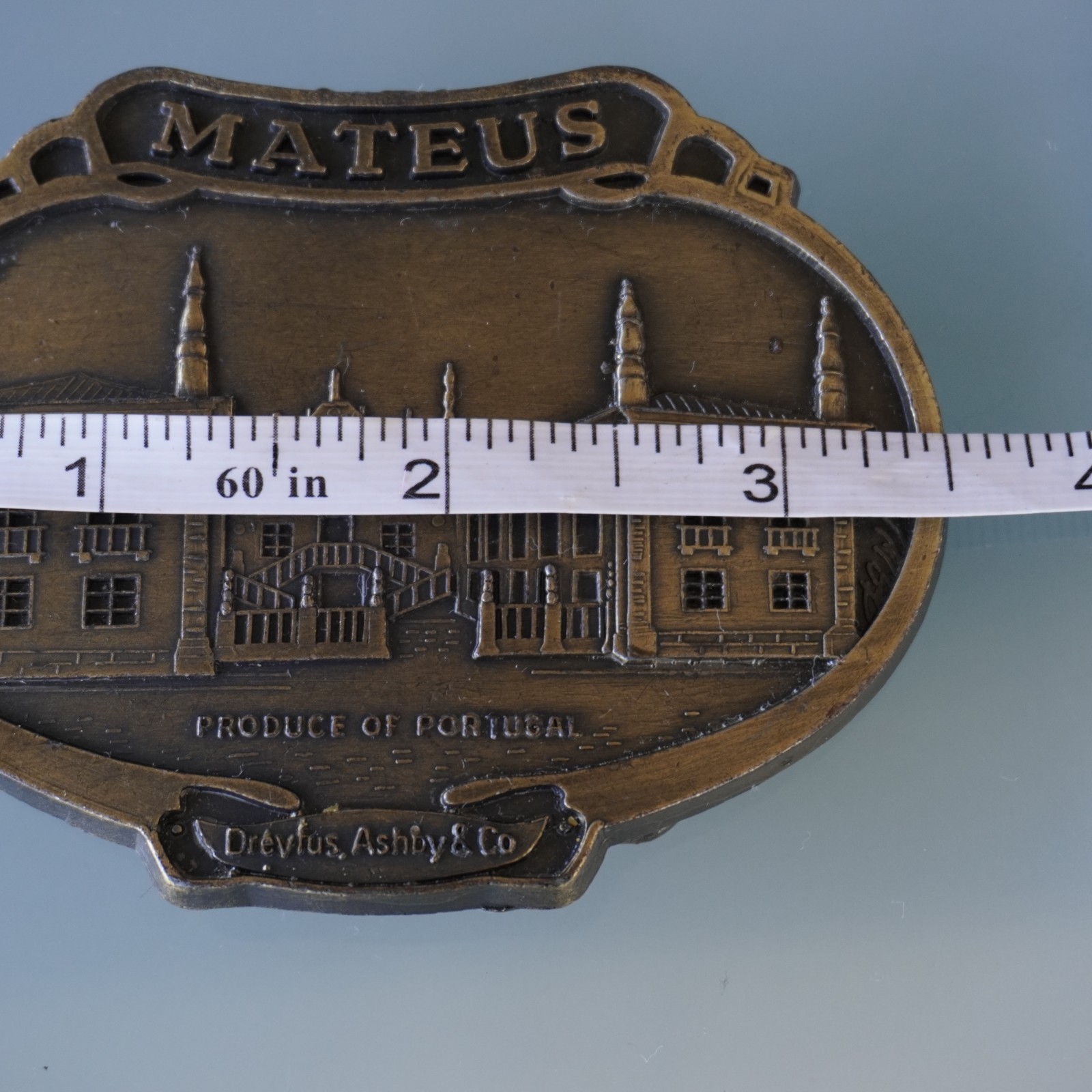 Vtg Mateus Rose Wine Brass Belt Buckle 1970s RJ Roberts Portugal Dark Academi