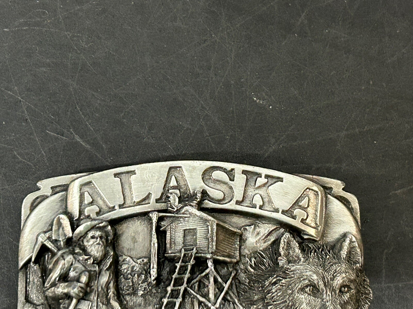 ALASKA BELT BUCKLE 1984 COMMEMORATIVE 3D WOLF HEAD LIMITED EDITION 1776/2500