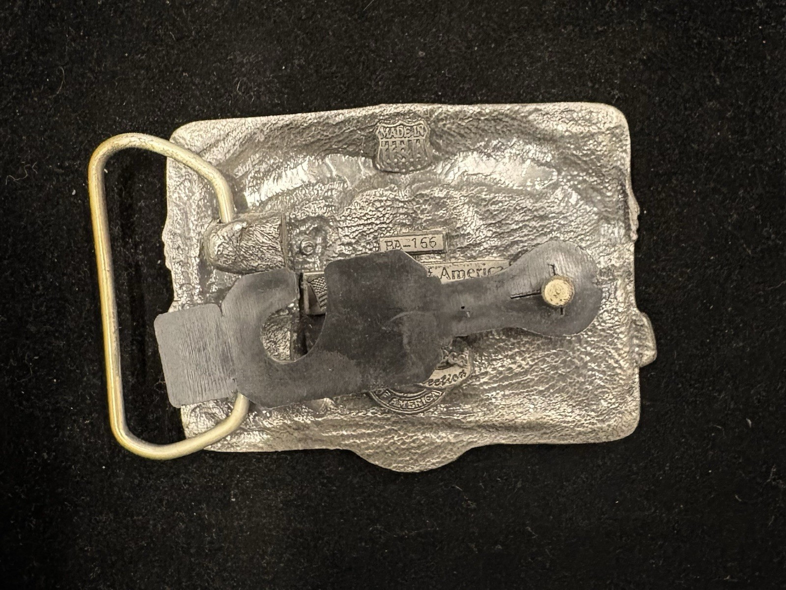 Vintage silver and black locksmith-themed belt buckle features a LOCKSMITH RARE