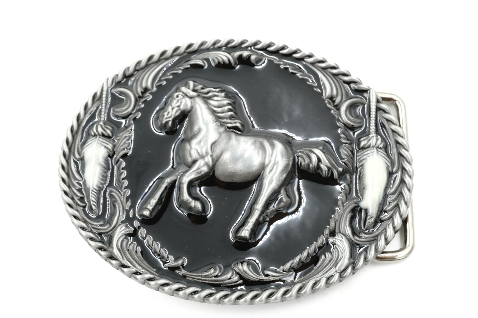 Original Western Horse Cowboy Rodeo Enamel Metal Belt Buckle