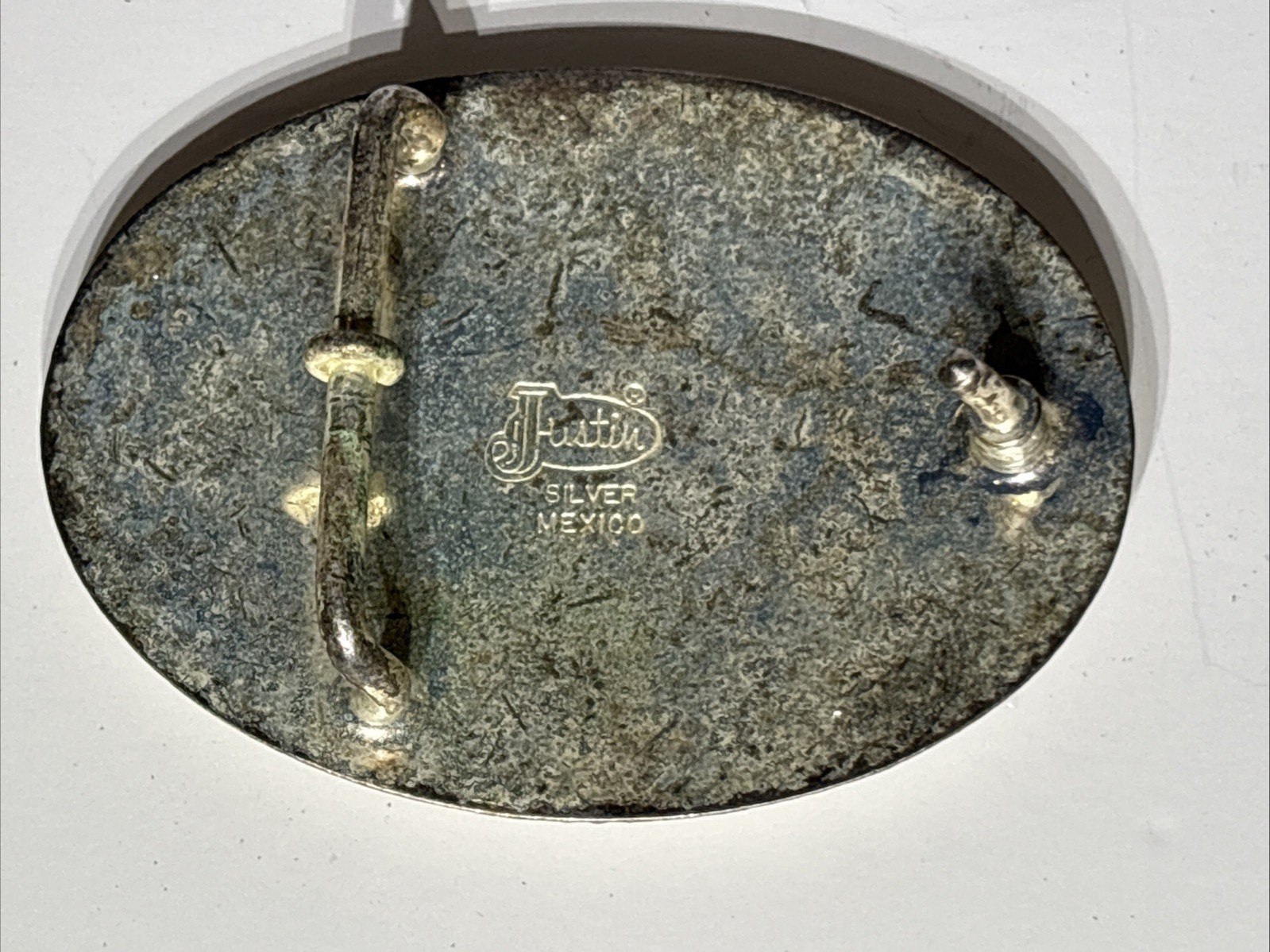 Justin Silver Mexico Bull Rider Belt Buckle