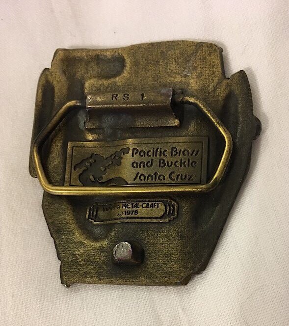 Vintage 1980’s San Francisco Cable Car Belt Buckle Indiana Metal Craft Warriors