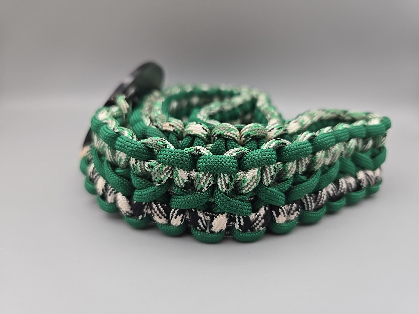 Dyna buckle belt Geronimo silver and black Paracord belt green 39 inches