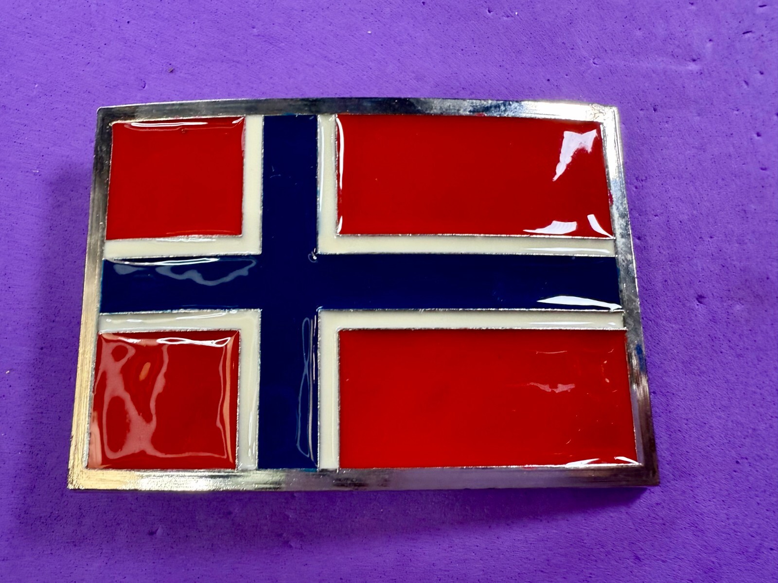Flag of Norway Country Red Blue New Patriotic Belt Buckle