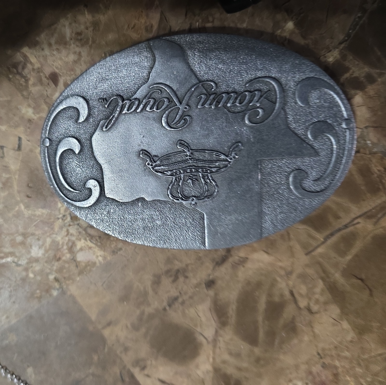 Vintage Silver Crown Royal Liquor Belt Buckle