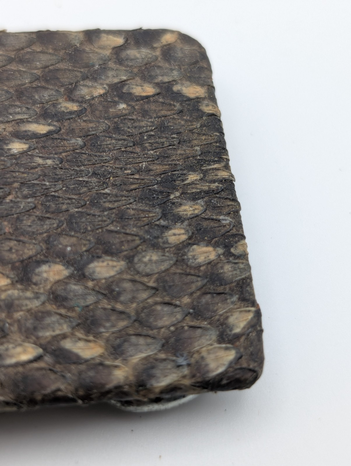 Vintage Genuine Python Snakeskin Belt Buckle Leather Western Exotic Handmade