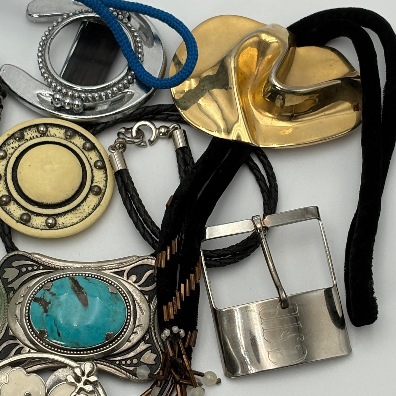 Western Bolo Tie and Belt Buckle Lot 11pc