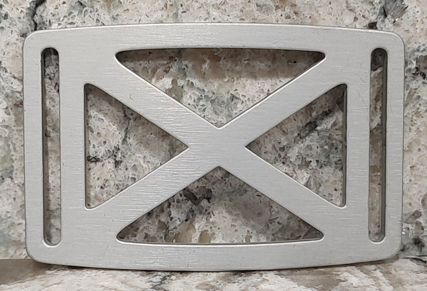 GRIP6 BELT BUCKLE – SCOTLAND / ALABAMA FLAG – SILVER GRANITE – 1.5 INCH WIDE