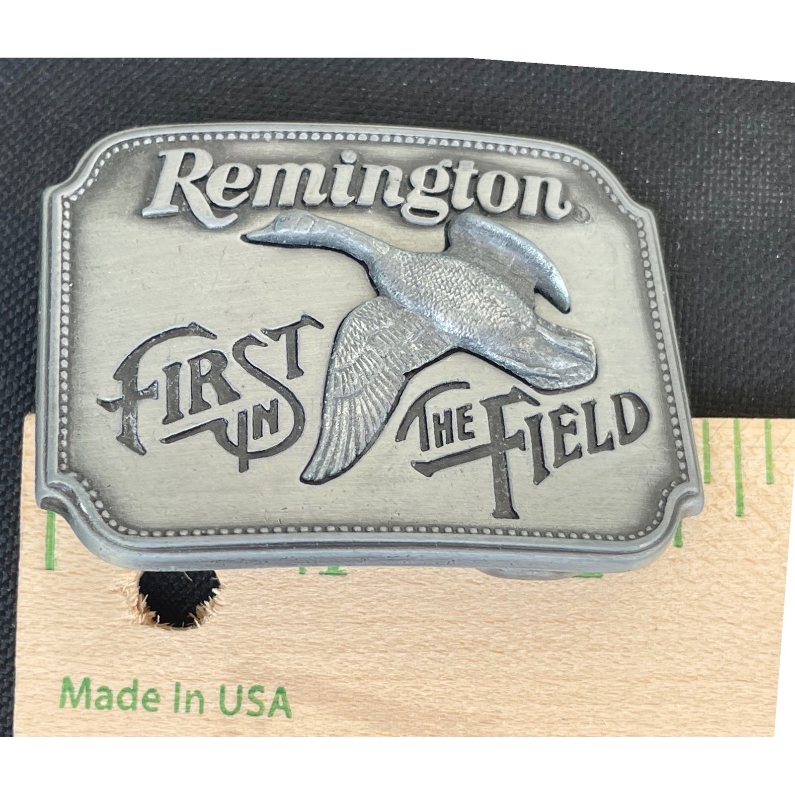 Vintage 1980 Remington Sid Bell Canada Goose Belt Buckle First In The Field USA