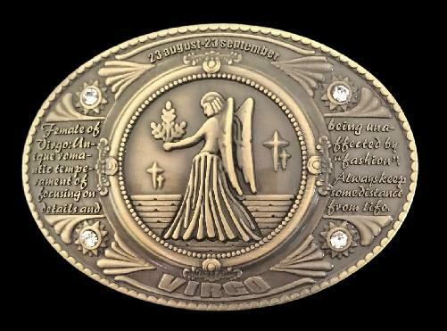 VIRGO HOROSCOPE ZODIAC MERCURY SEXUAL SIGN BELT BUCKLE