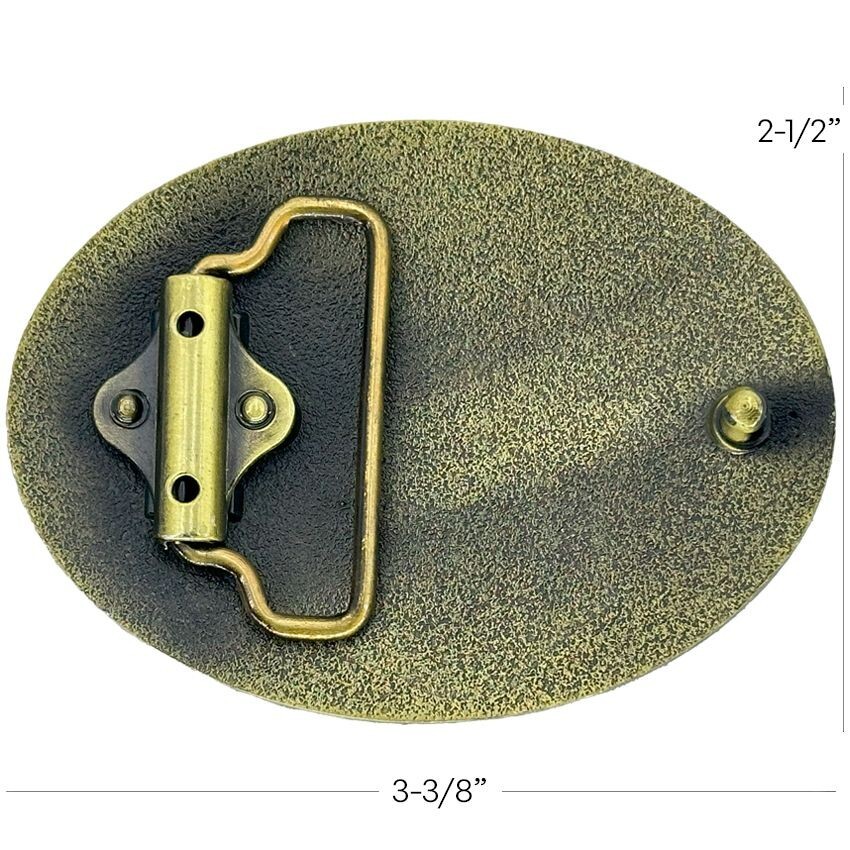 Mens Gold BRONZE Metal Belt Buckle Deer Hunter Western