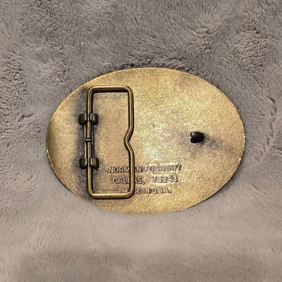 Vintage Norman Foundry NRA Gunowner And Proud Of It Belt Buckle Brass Made n USA