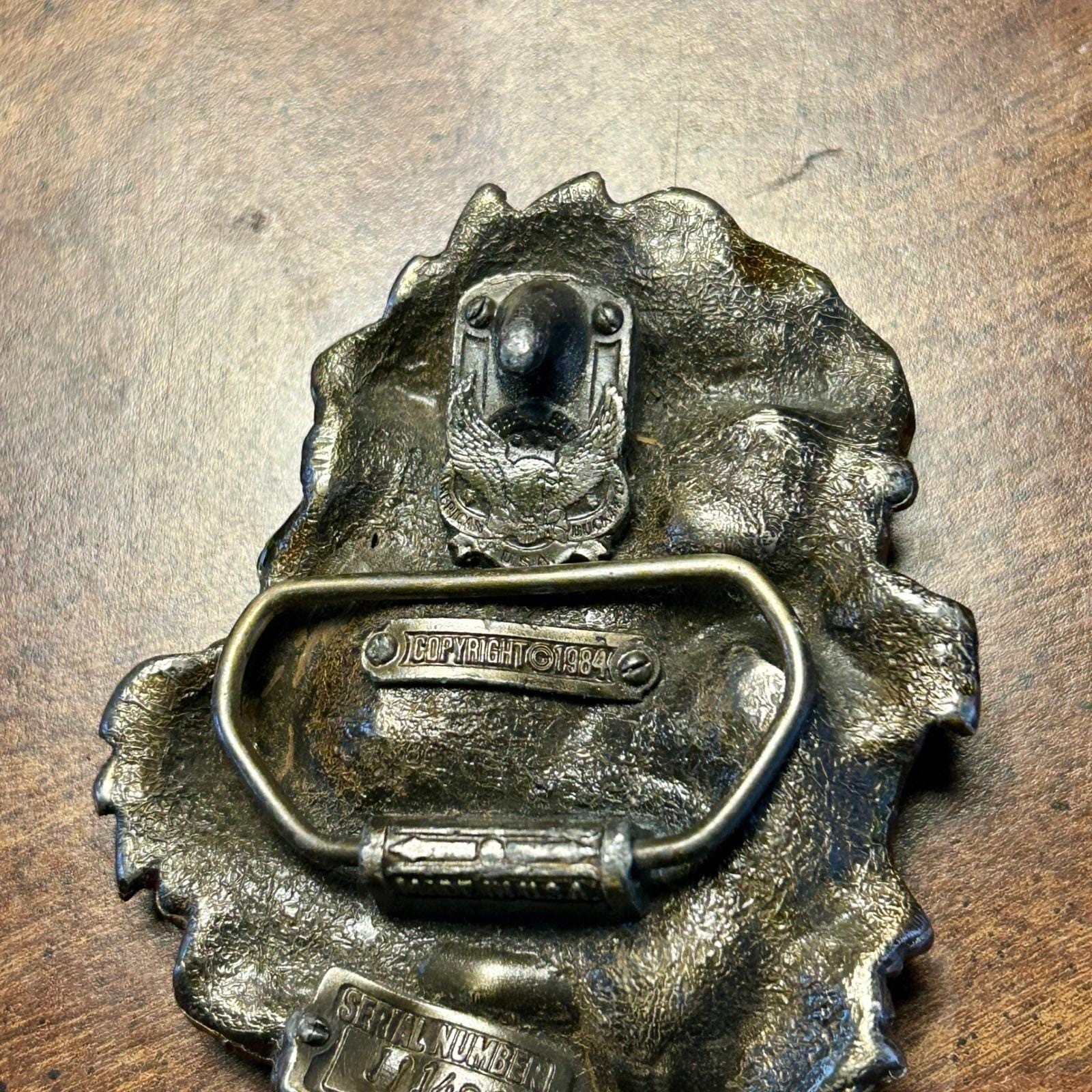 American Buckle Co Belt Buckle Unisex OS Green 1984 Vintage Knight Dragon J1421