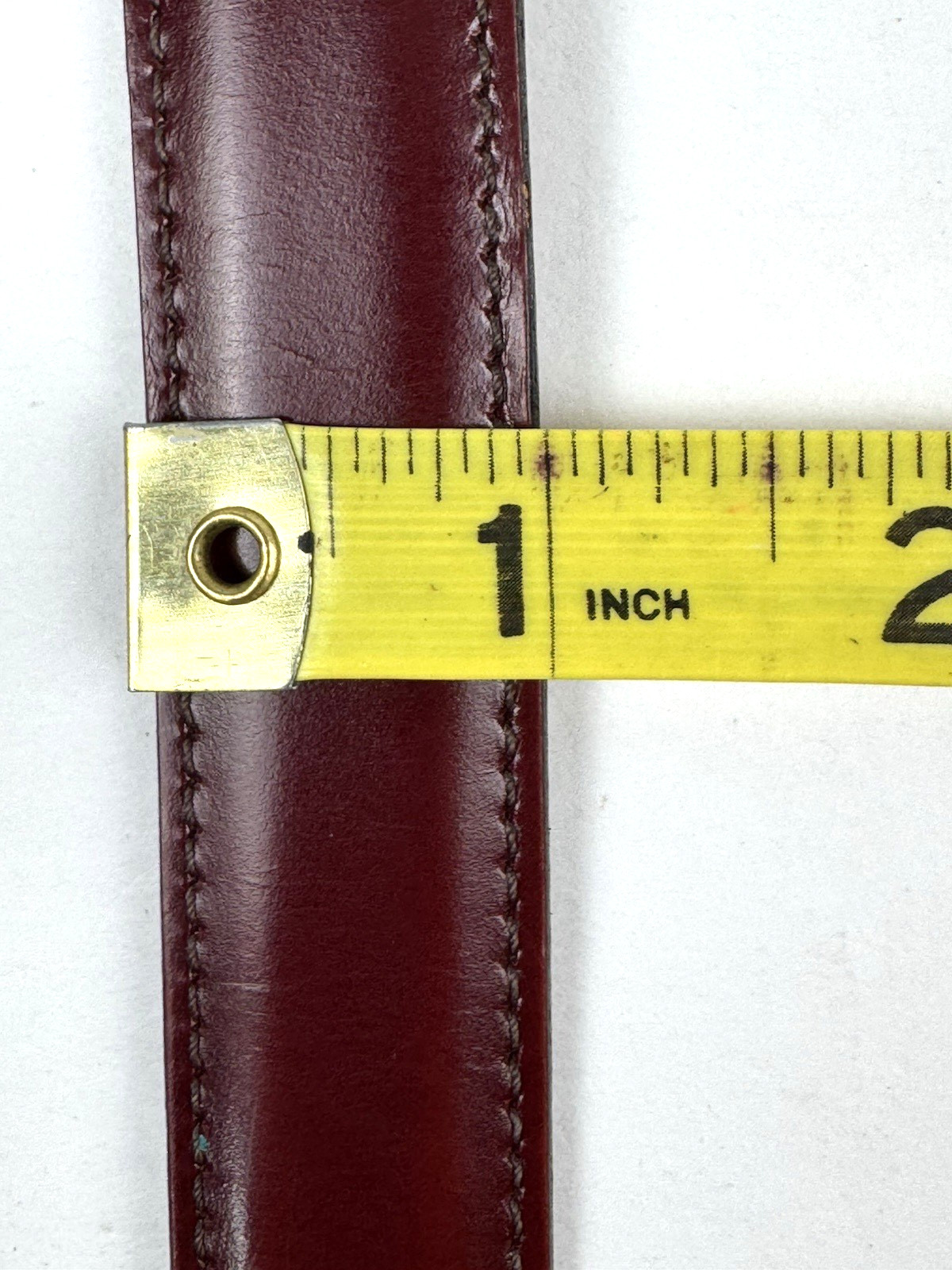 Dooney & Bourke Belt Mens Size 36 Dark Brown Calf Leather Brass Buckle 9121