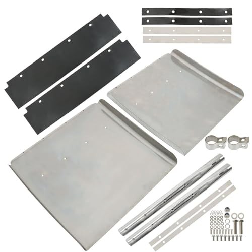 24 in x 24 in Stainless Steel Quarter Mud Flap Set Replacement for Semi Truck